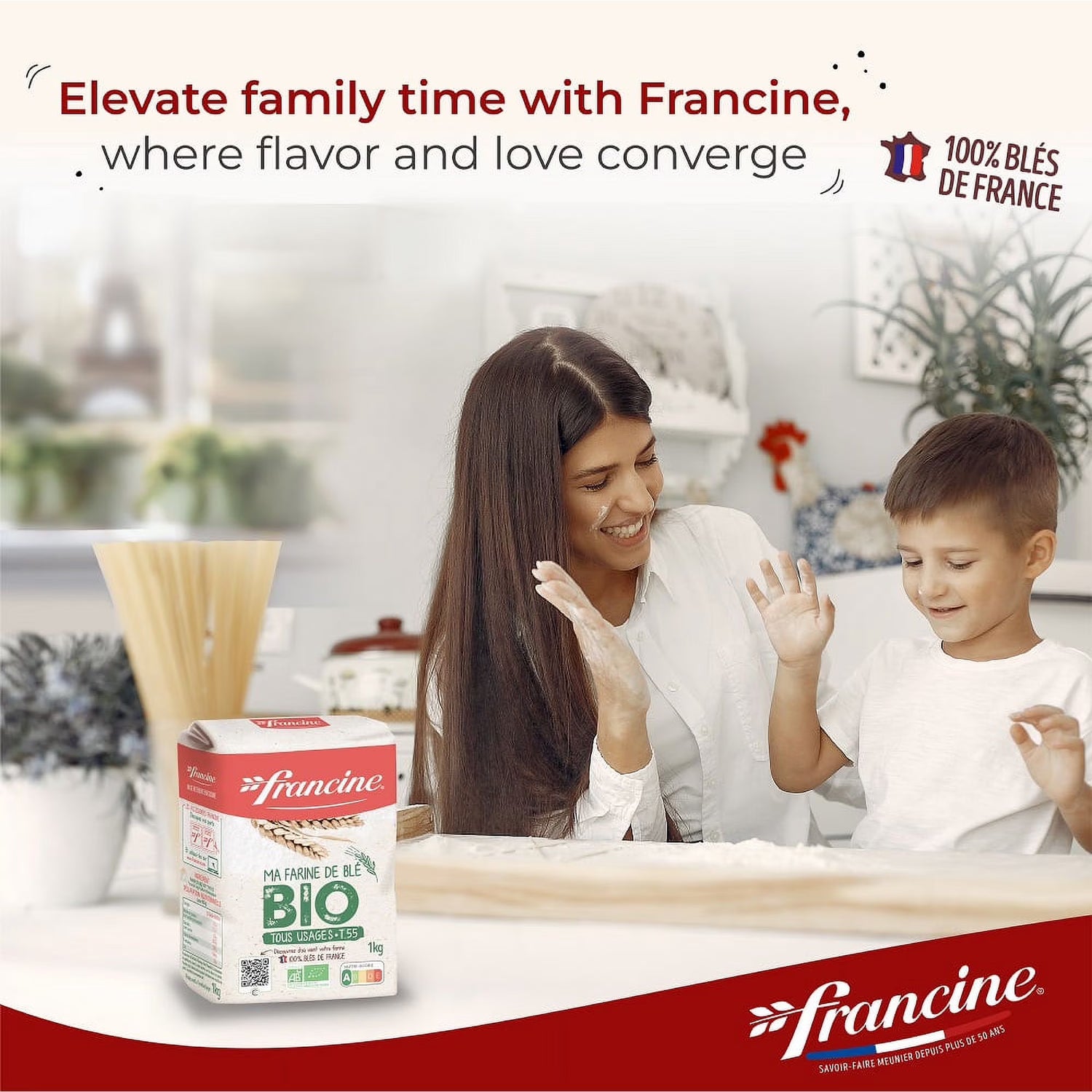 Francine Organic T55 French French All-Purpose Baking Flour (1 kg/2.2lbs)
