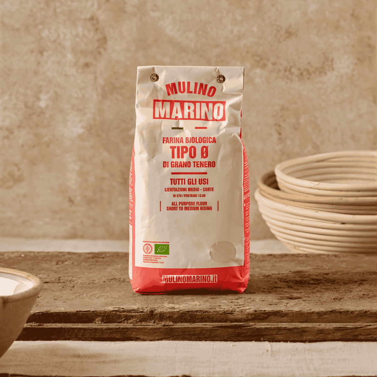 Mulino Marino Organic Type 0 Soft Wheat Flour (1kg/2.2lbs)