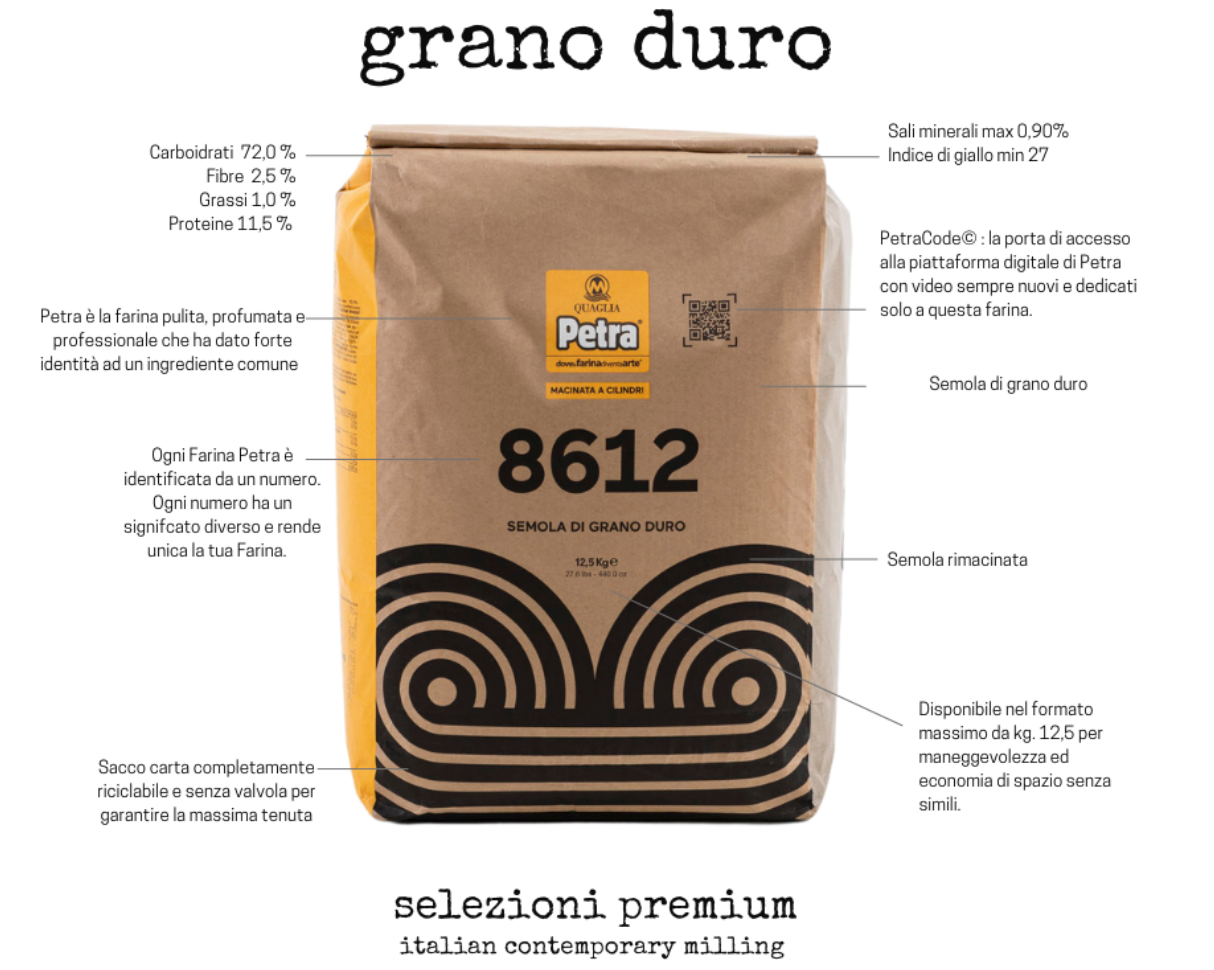 Petra 8612 Hard Durum Wheat / Semola di Grano Duro (12.5 kg / 27.5 lbs)
