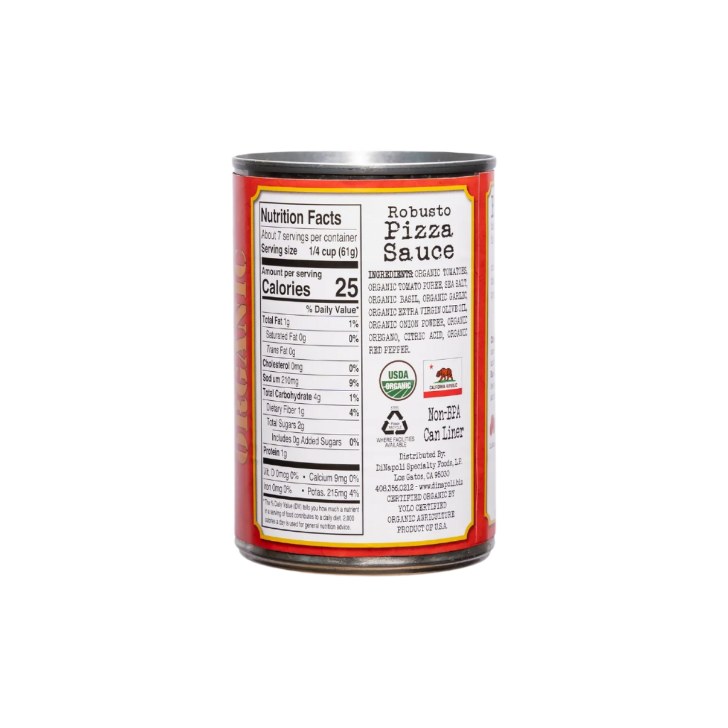 Bianco DiNapoli Organic Robusto Pizza Sauce (15oz)