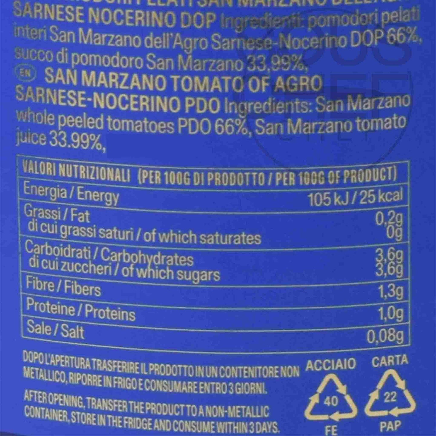 Casa Marrazzo San Marzano DOP Peeled Tomatoes (2.5kg/5.5lbs)