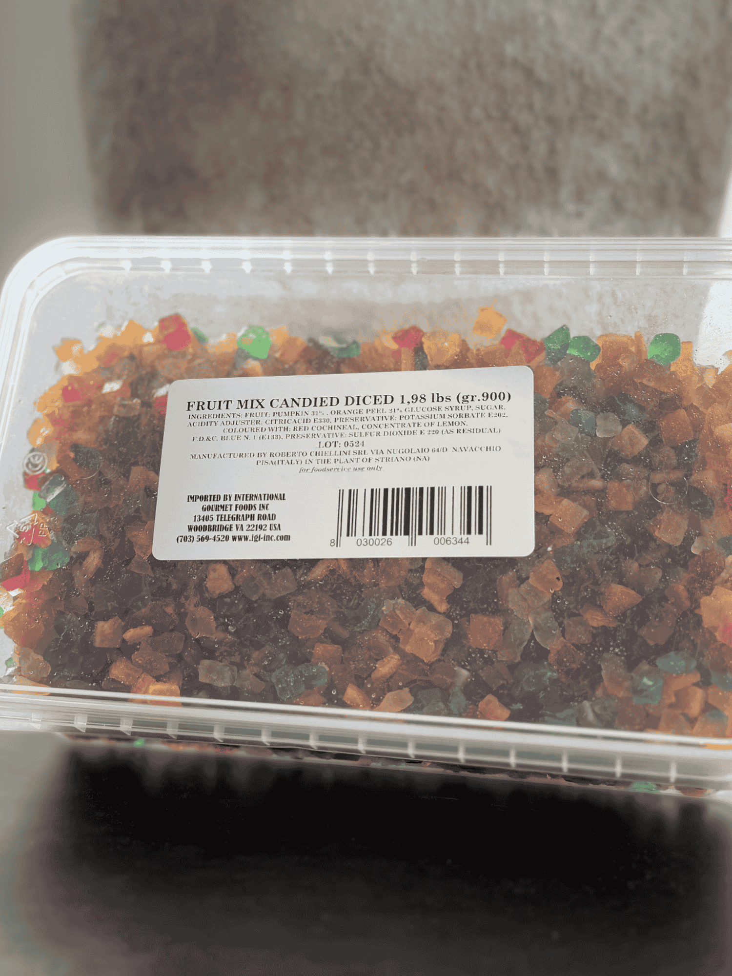 Chiellini Candied Fruit Mix for Panettone (2 lbs - 900 gr)