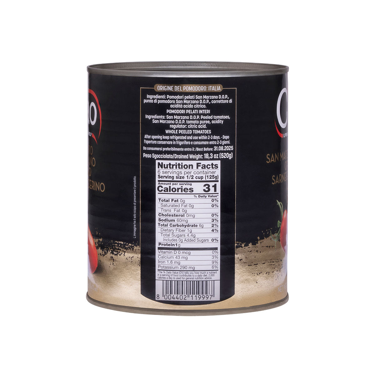 Ciao DOP San Marzano Tomatoes (28oz)