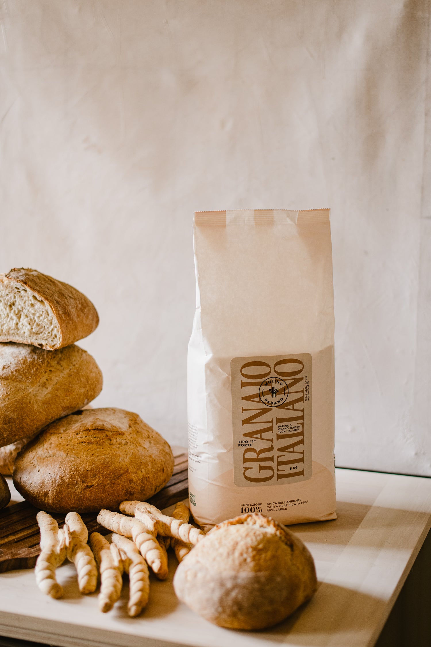 Mulino Padano Tipo 1 Strong Bread Flour – 100% Italian Grains (12.5kg/28lbs)