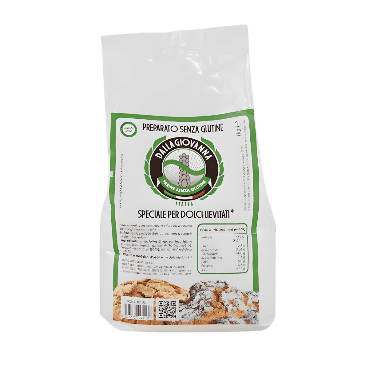 Dallagiovanna Gluten-Free Grandi Lievitati & Pastries Mix (1kg/2.2lbs)