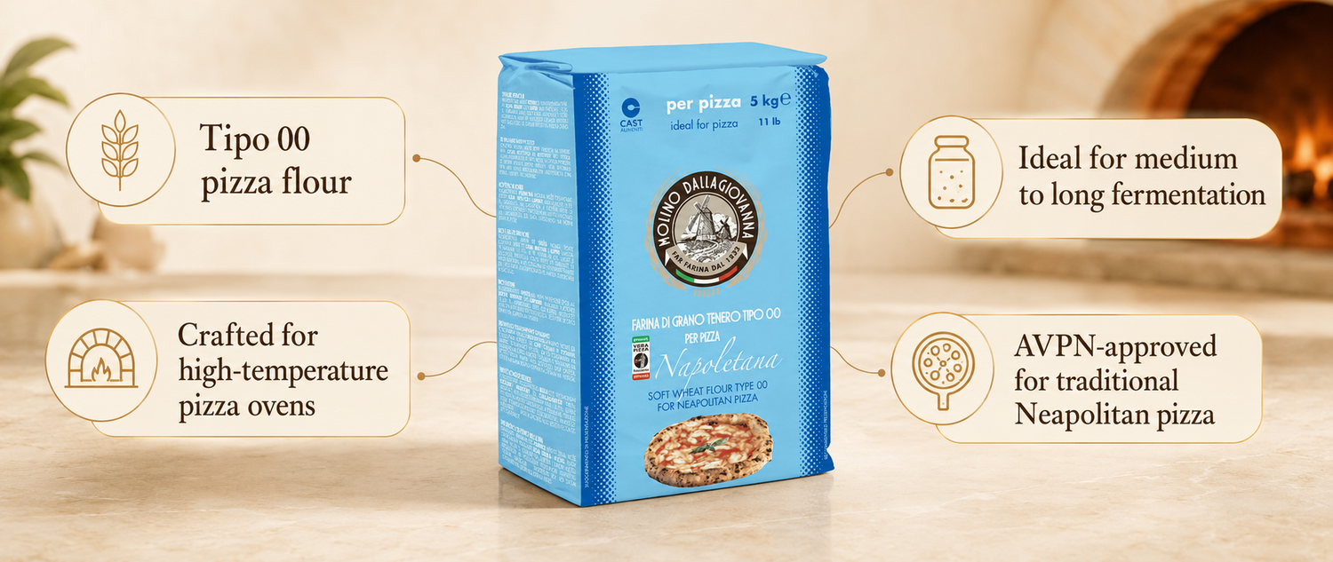 Dallagiovanna La Napoletana Tipo 00 Pizza flour (11 lbs - 5kg) product benefits