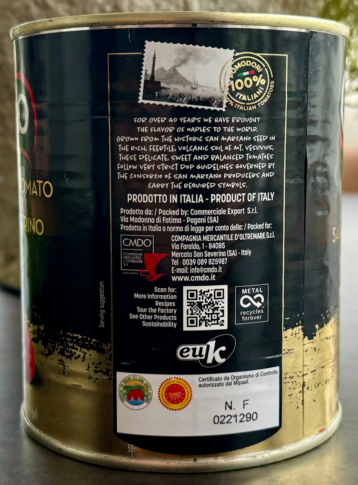 Ciao DOP San Marzano Tomatoes (28oz)