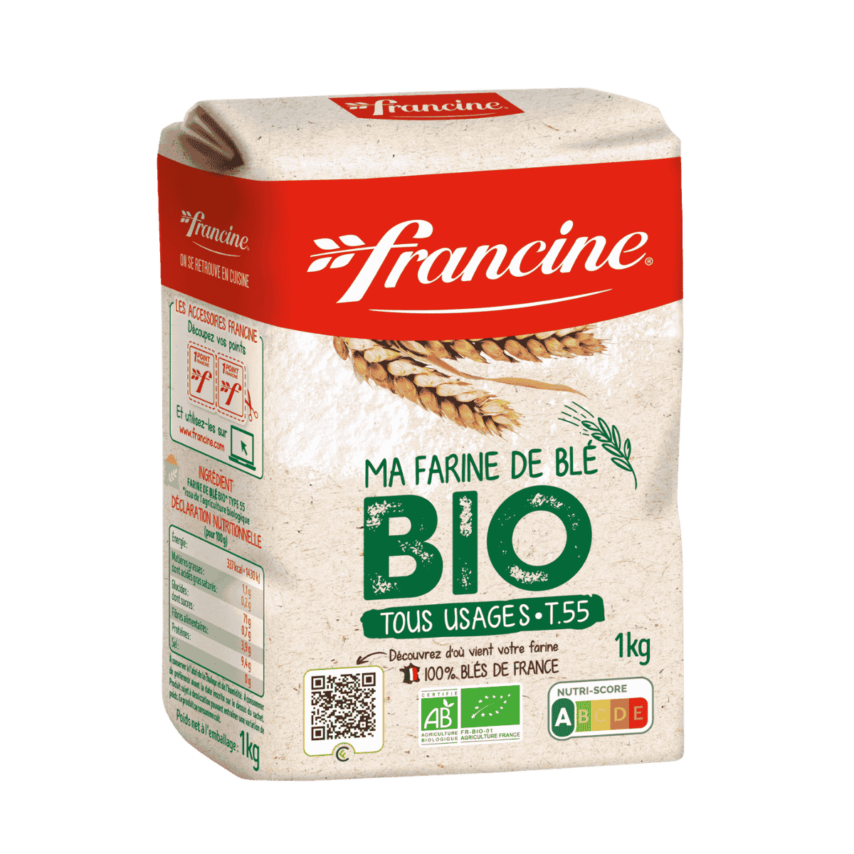 Francine Organic T55 French French All-Purpose Baking Flour (1 kg/2.2lbs)