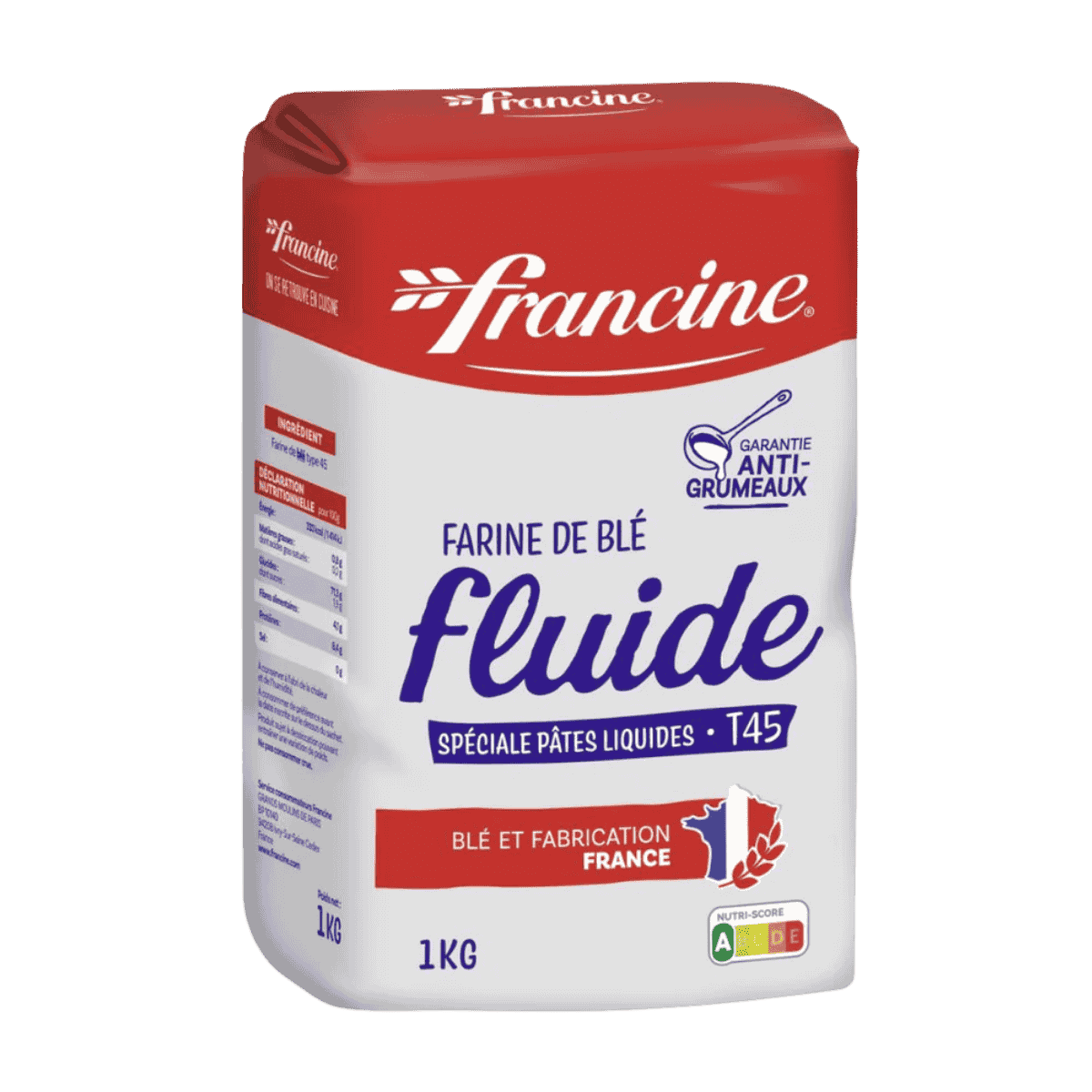 Francine Fluide T45 Wheat Flour for Crêpes, Waffles & Pastries (1 kg/2.2lbs)