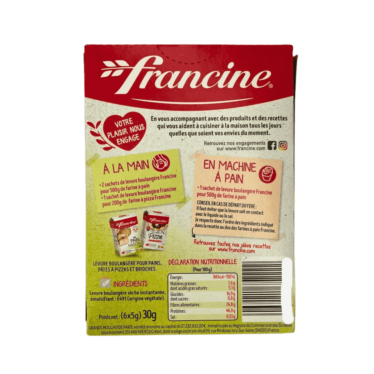 Francine Instant Dry Yeast (6x5g sachets)