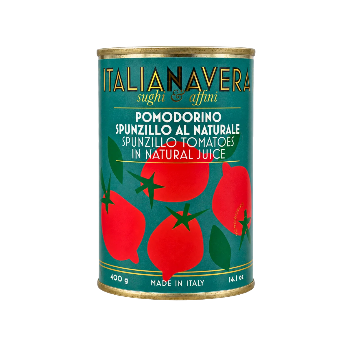 Italianavera Spunzillo cherry tomatoes in water and salt, 400 g can — front packaging