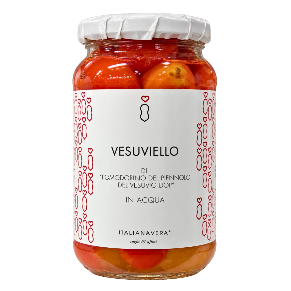 Italianavera Vesuviello Piennolo del Vesuvio DOP cherry tomatoes, 520 g jar — front packaging