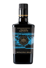 Bottle of Lafonte olive oil on a white background