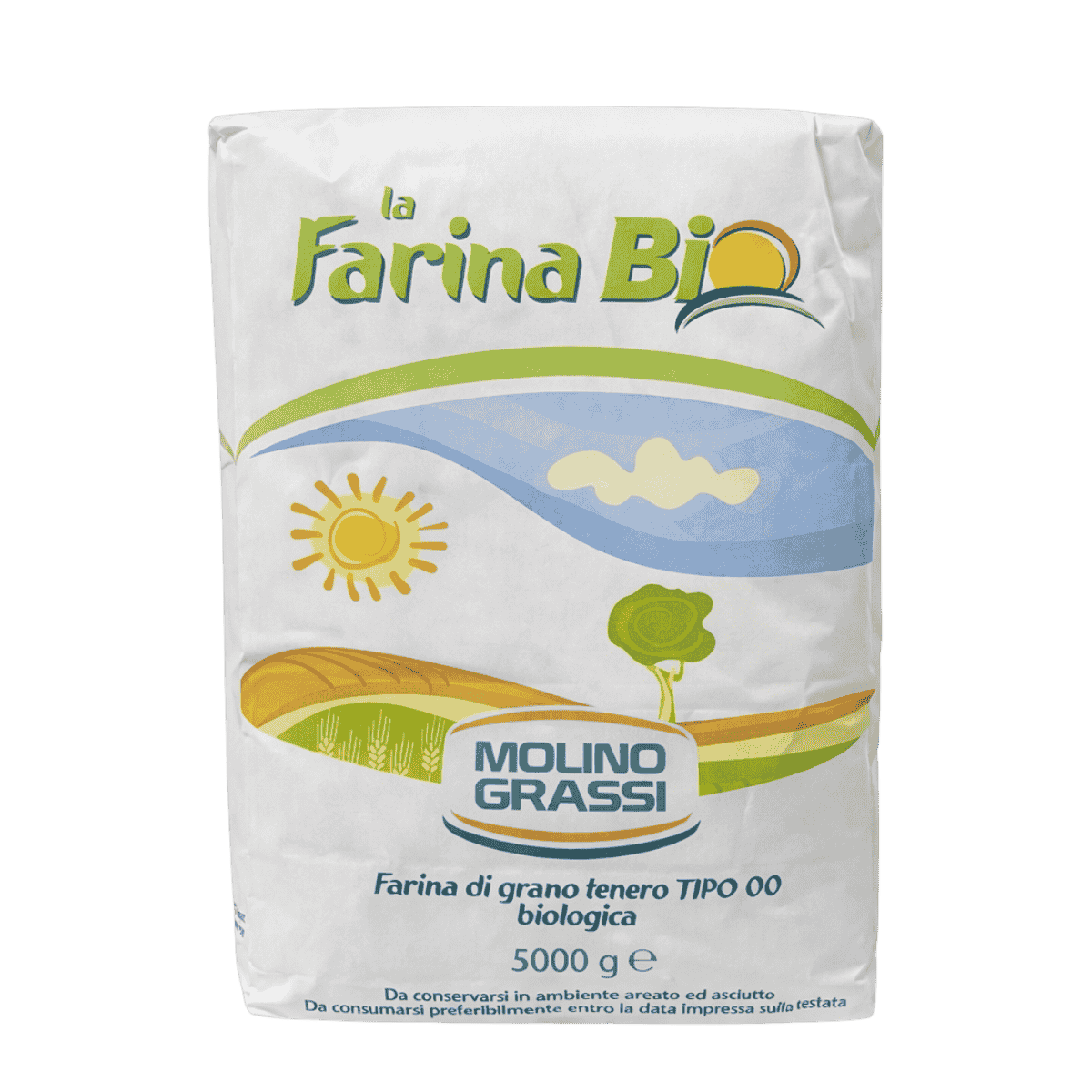Molino Grassi Organic Italian 00 Flour – Soft Wheat for Bread, Pizza & Pasta (11lbs/5kg)