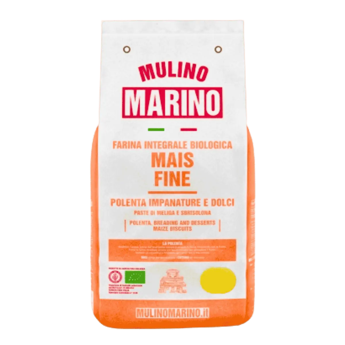 Mulino Marino Organic Fine Wholemeal Corn Flour (1kg/2.2lbs)