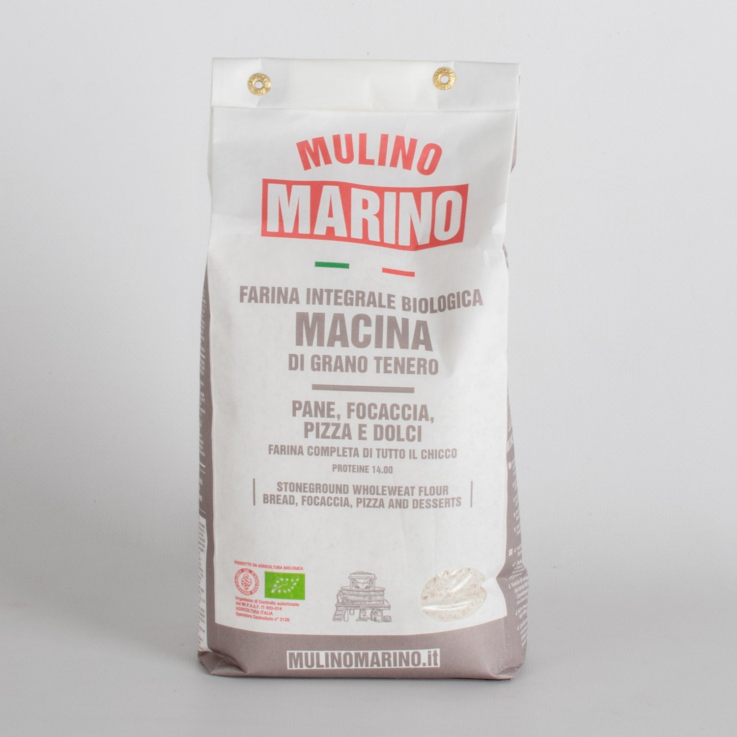 Mulino Marino Macina Organic Stoneground Whole Wheat Flour (1kg/2.2lbs)