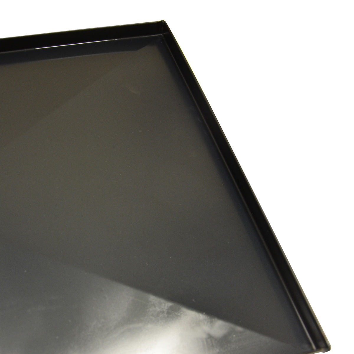 Black rectangular pizza pan on a white background