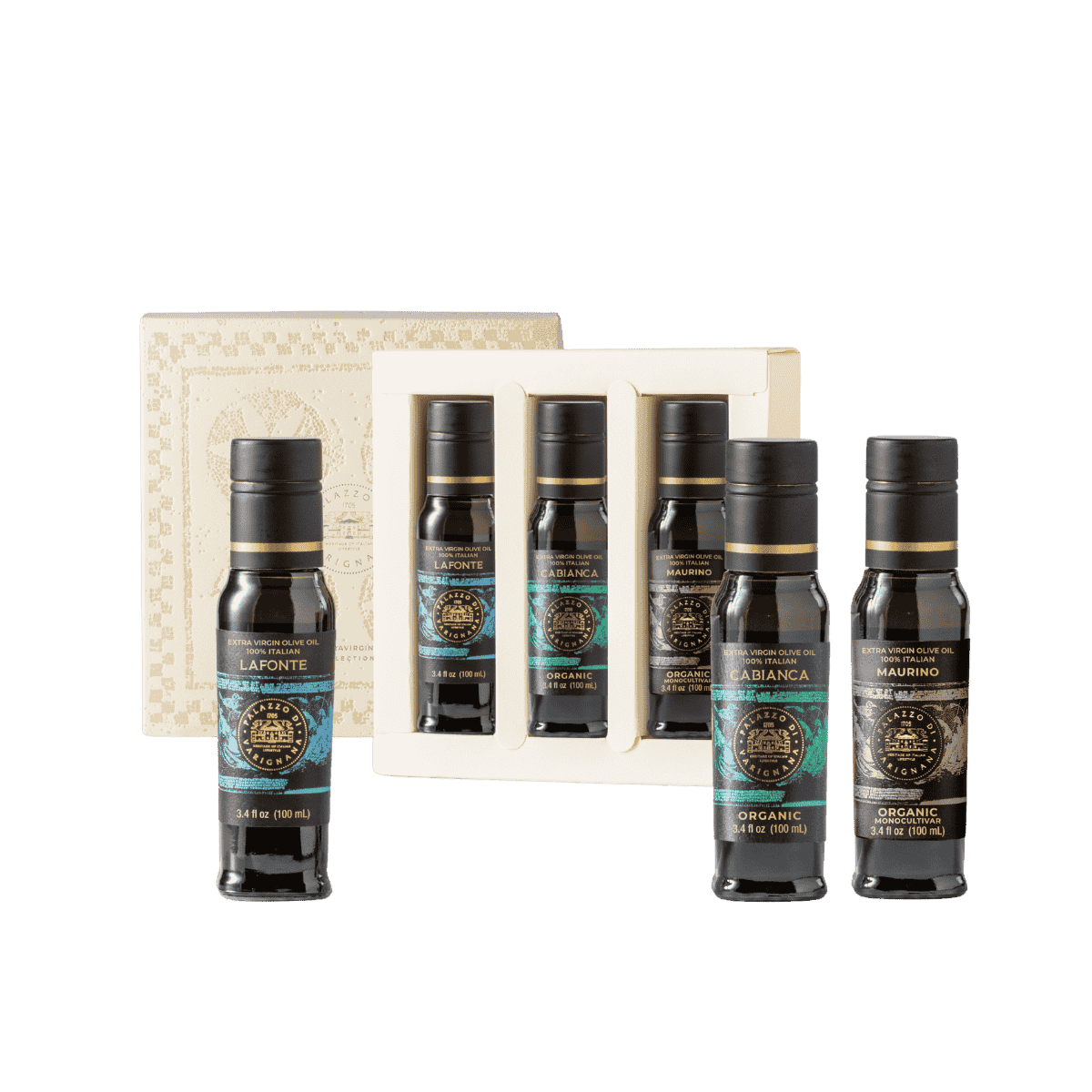 Trilogy three-bottle extra virgin olive oil tasting & gift set 3x100ml