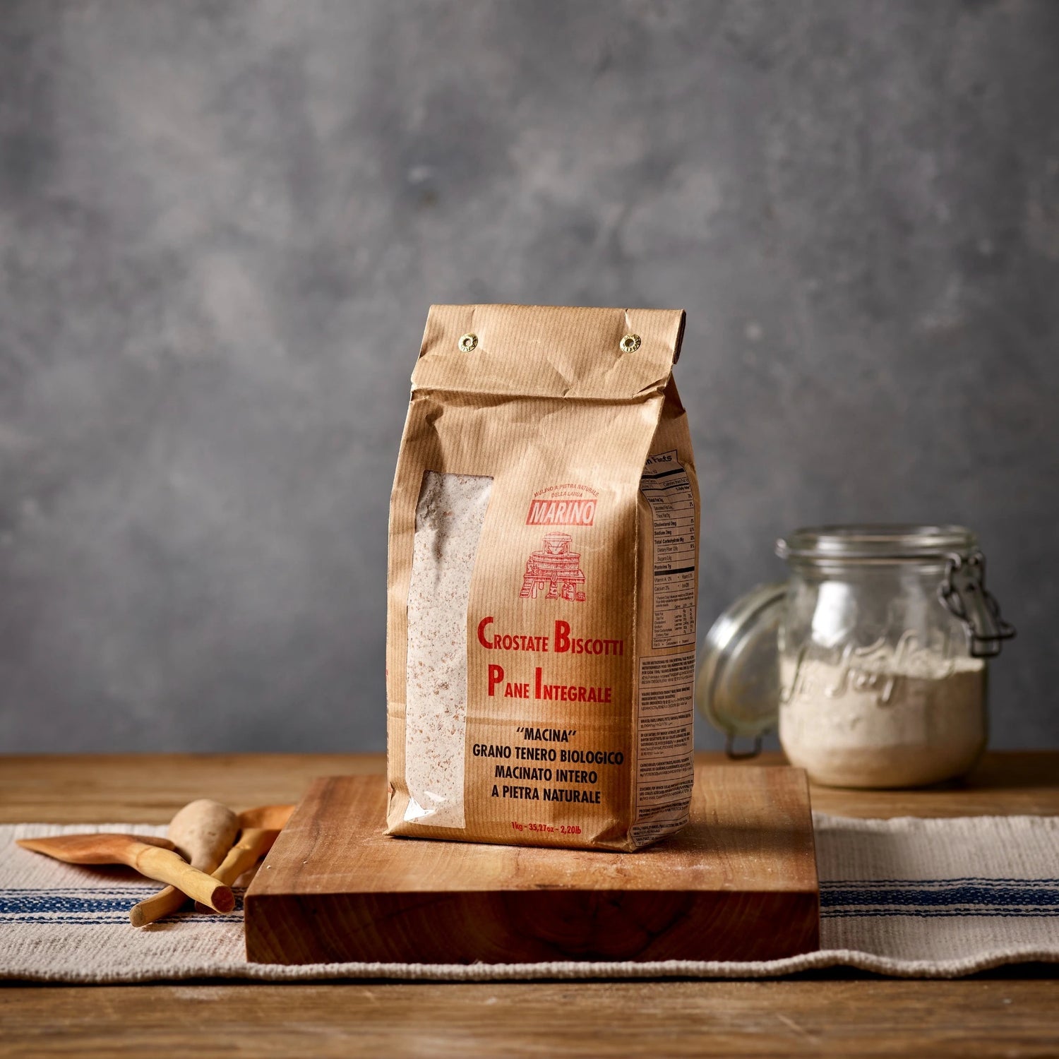 Mulino Marino Macina Organic Stoneground Whole Wheat Flour (1kg/2.2lbs)