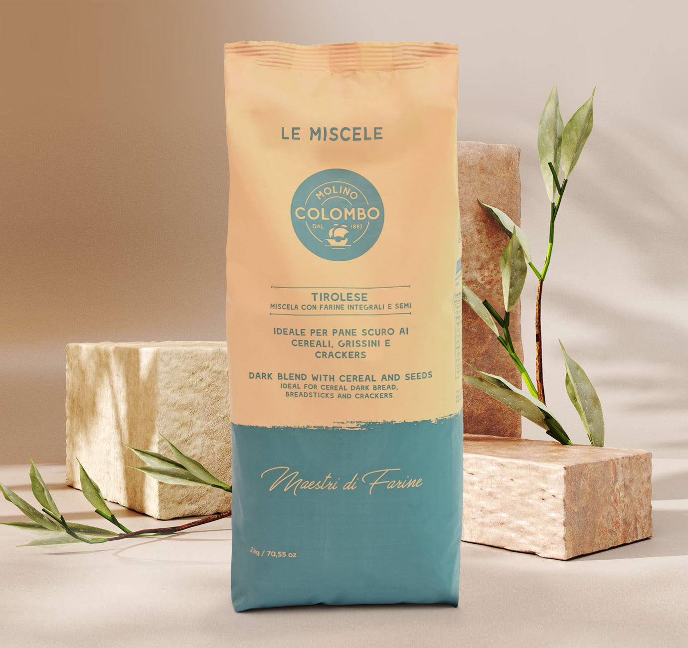 Molino Colombo Miscela Tirolese – Dark Bread Mix with Seeds (2kg/4.4lbs)