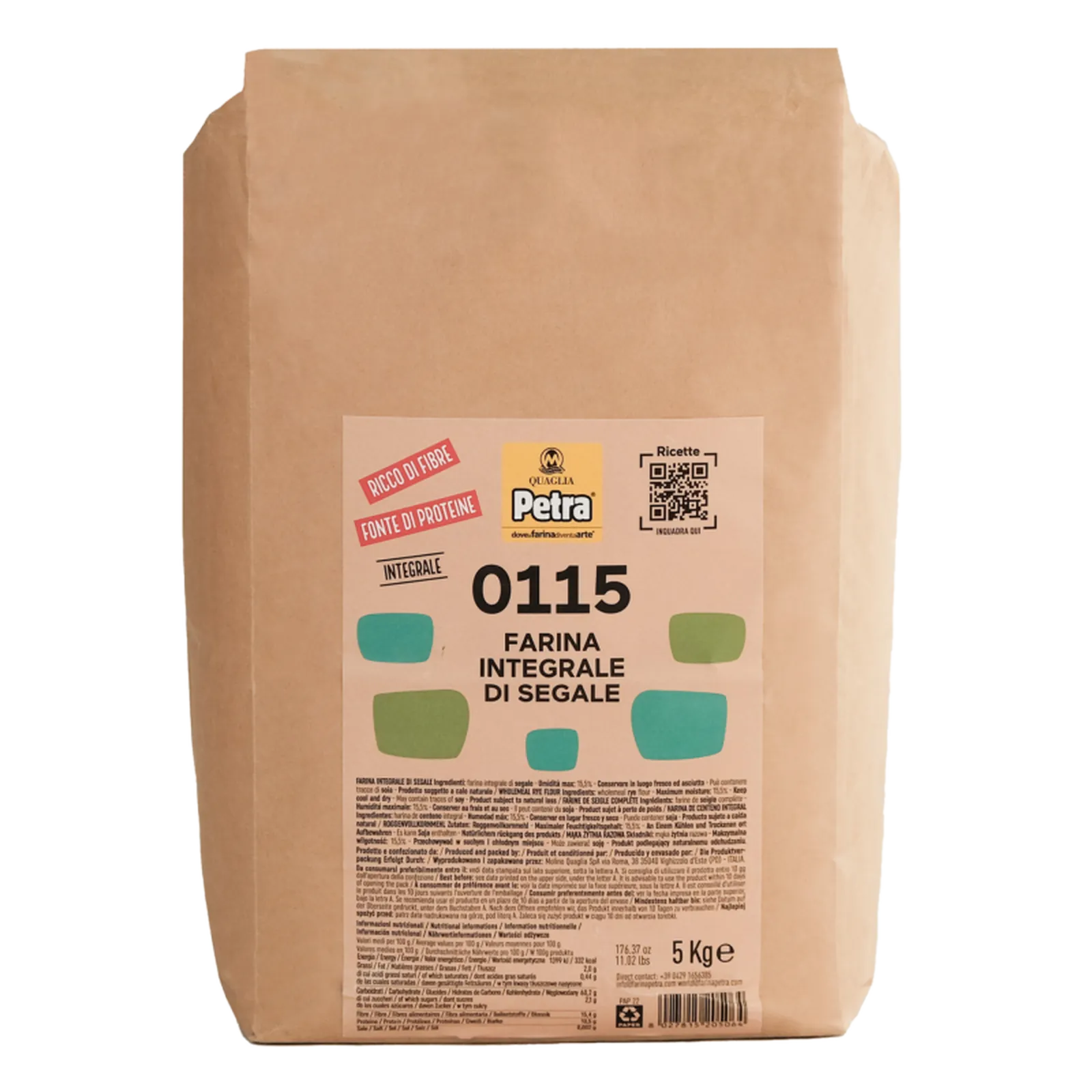 Petra 0115 — Whole Rye Flour "Integrale" (5kg/11lbs)