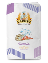 Bag of Caputo flour with branding and product details on a white background