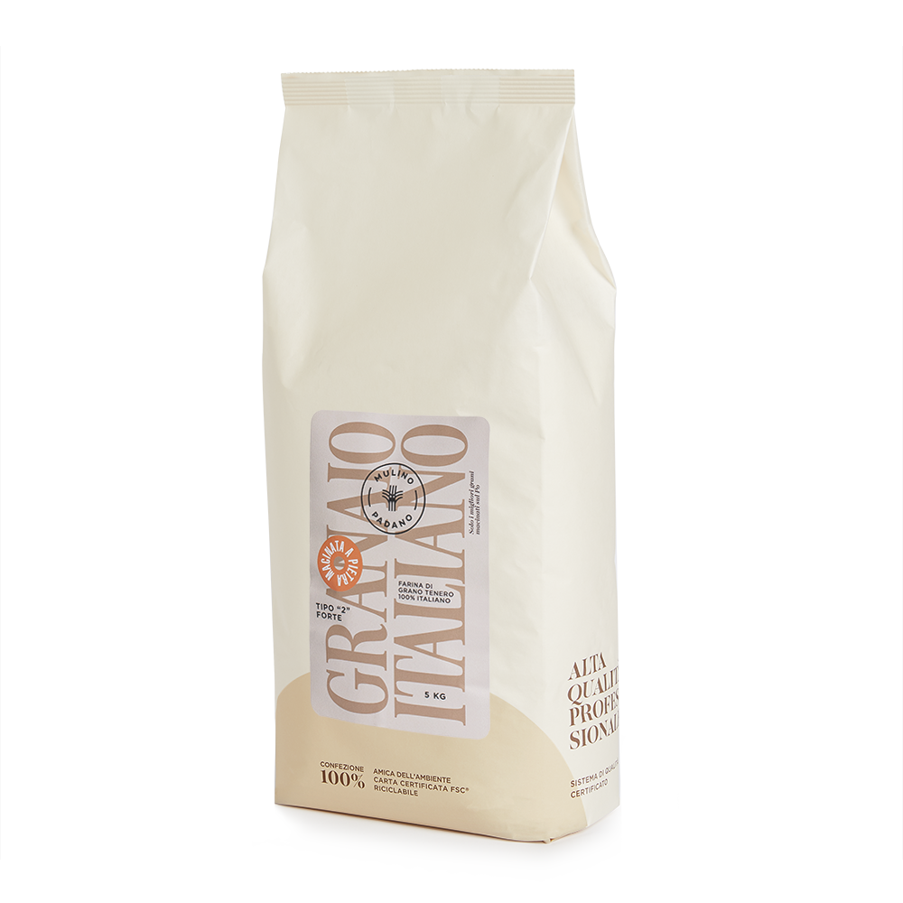 Mulino Padano Tipo 2 Stone-Ground Strong Bread Flour – 100% Italian Grains (5kg/11lbs)
