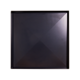 Black square pizza pan on a white background