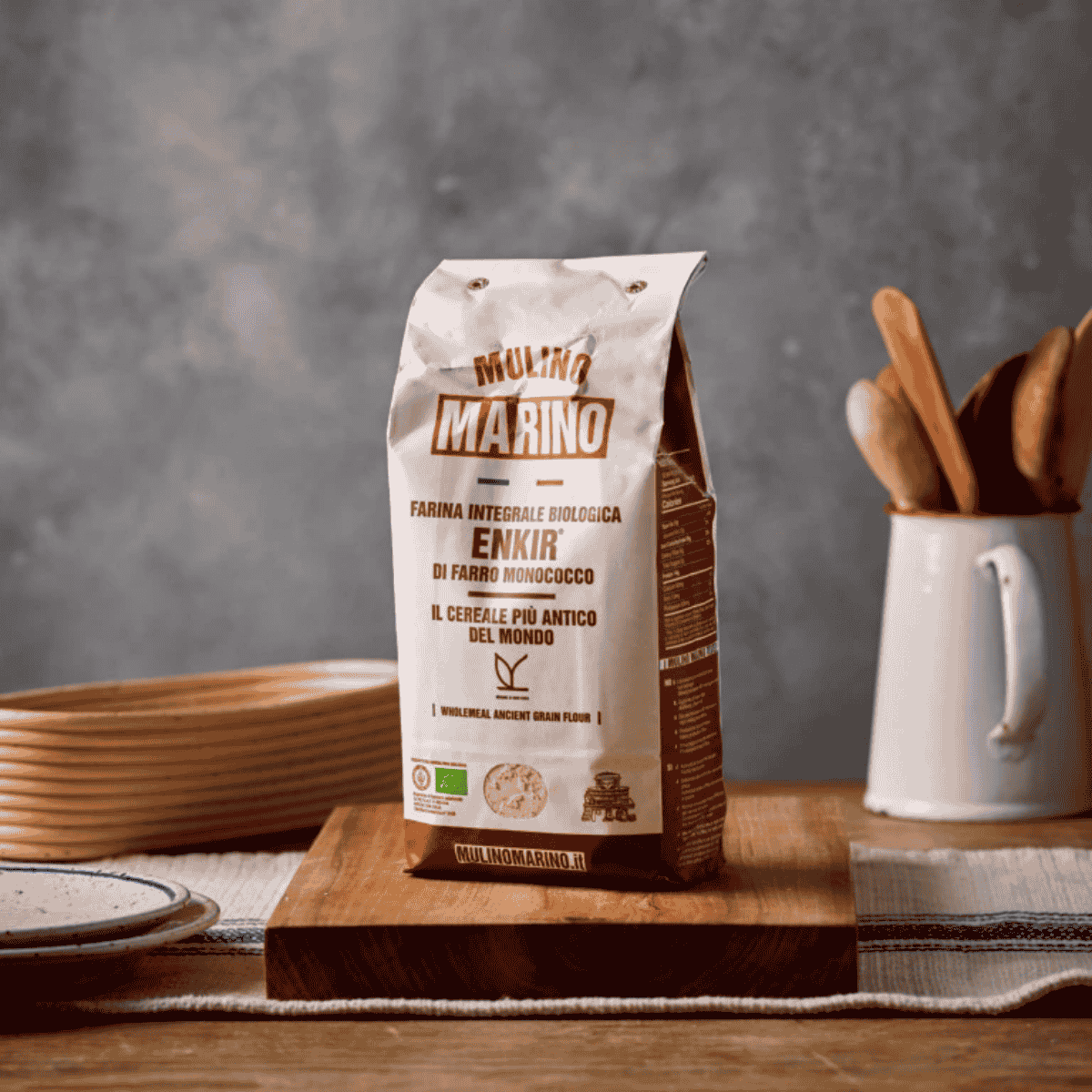 Mulino Marino Organic Enkir Wholemeal Stoneground Flour (1kg/2.2lbs)