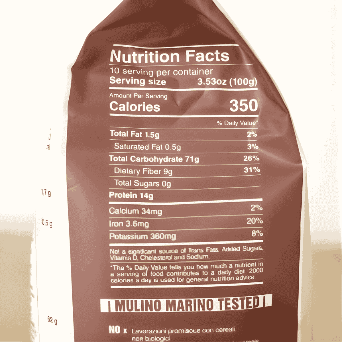 Mulino Marino Macina Organic Stoneground Whole Wheat Flour (1kg/2.2lbs)