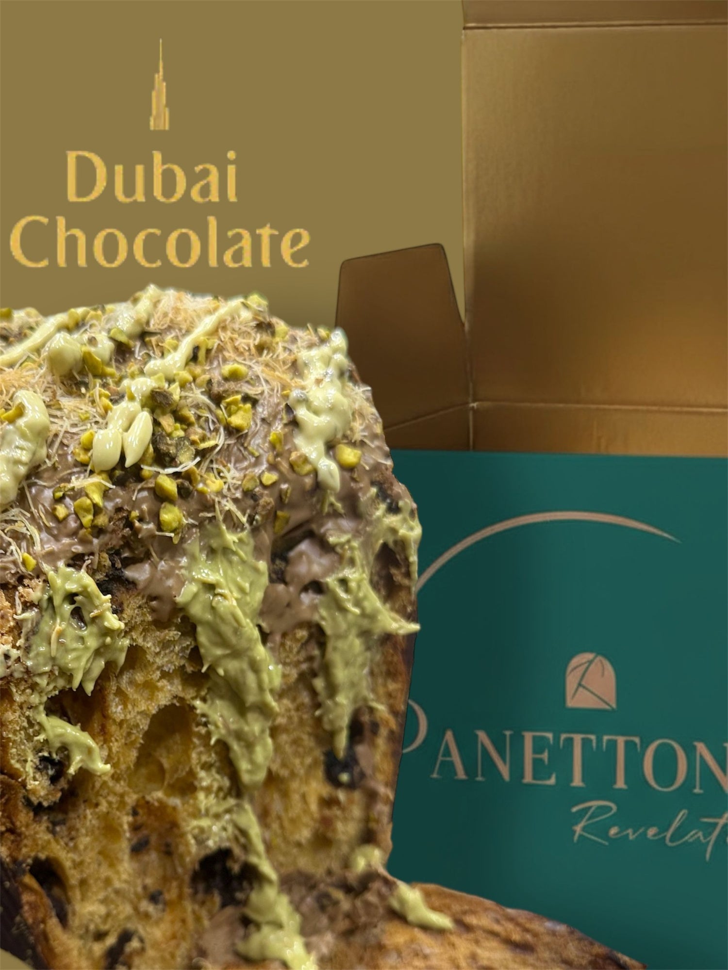 Dubai Chocolate Panettone by Baking Master Francesco di Salvo [MADE TO ORDER, LIMITED RUN]