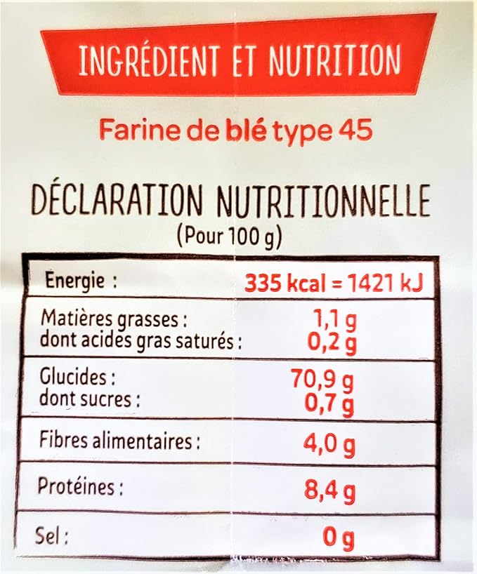 Francine Fluide T45 Wheat Flour for Crêpes, Waffles & Pastries (1 kg/2.2lbs)
