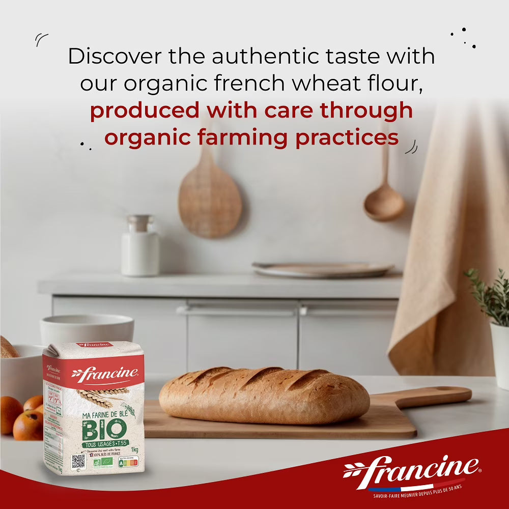 Francine Organic T55 French French All-Purpose Baking Flour (1 kg/2.2lbs)
