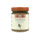 Jar of agrimontana pistachio cream on a white background