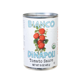 Can of Bianco DiNapoli Tomato Sauce on a white background