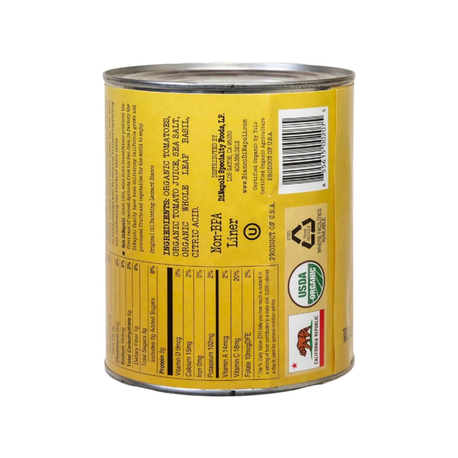 Bianco DiNapoli Organic Whole Peeled tomatoes (28oz / 800gr)