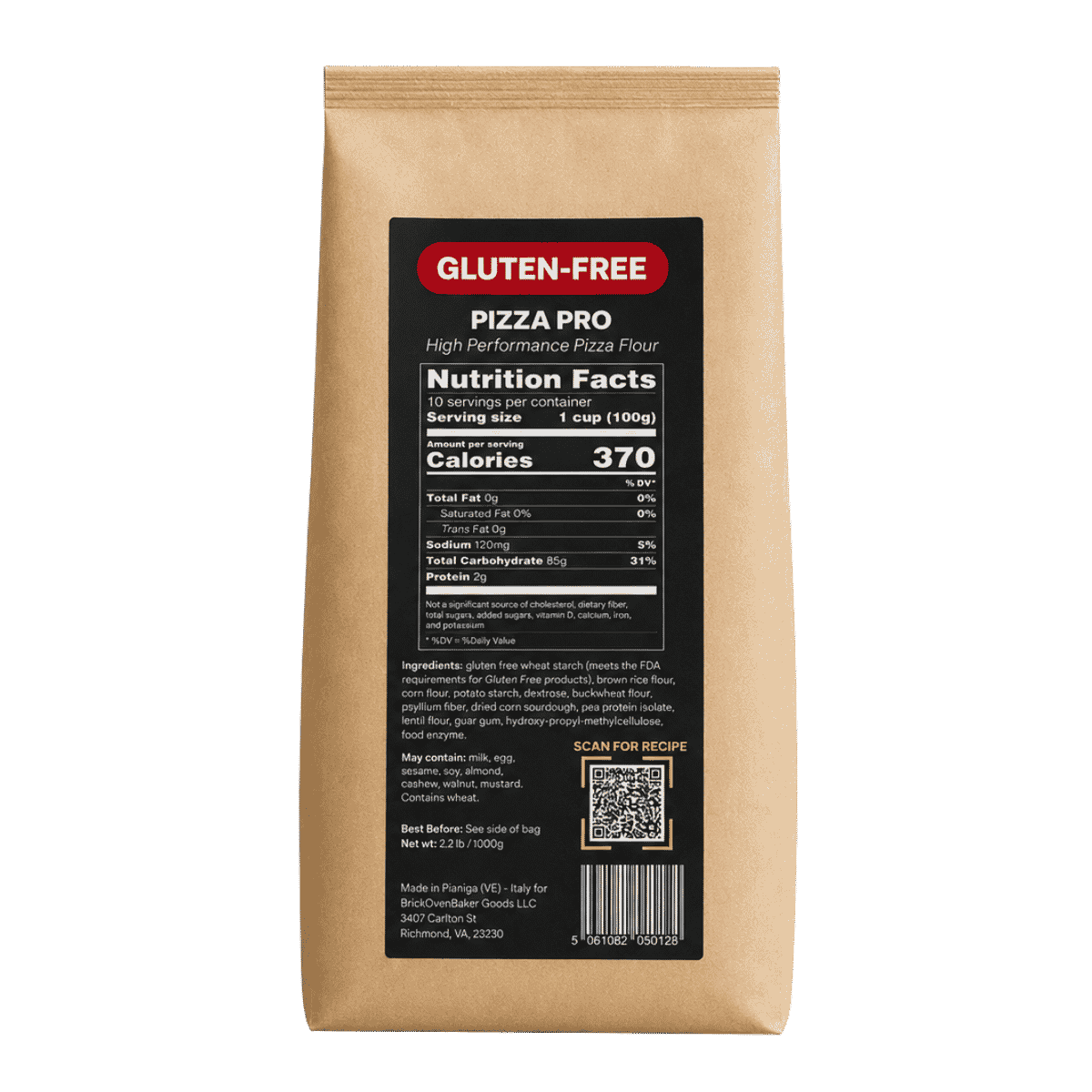 ZERO Gluten-Free Pizza Pro Flour – Made in Italy (1kg/2.2lbs)