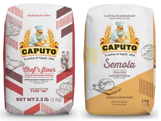 Caputo Combo Pack (1 Chef 00 Flour + 1 Semola Flour - Total 4.4 LBS)