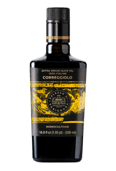 Correggiolo olive oil on a white background