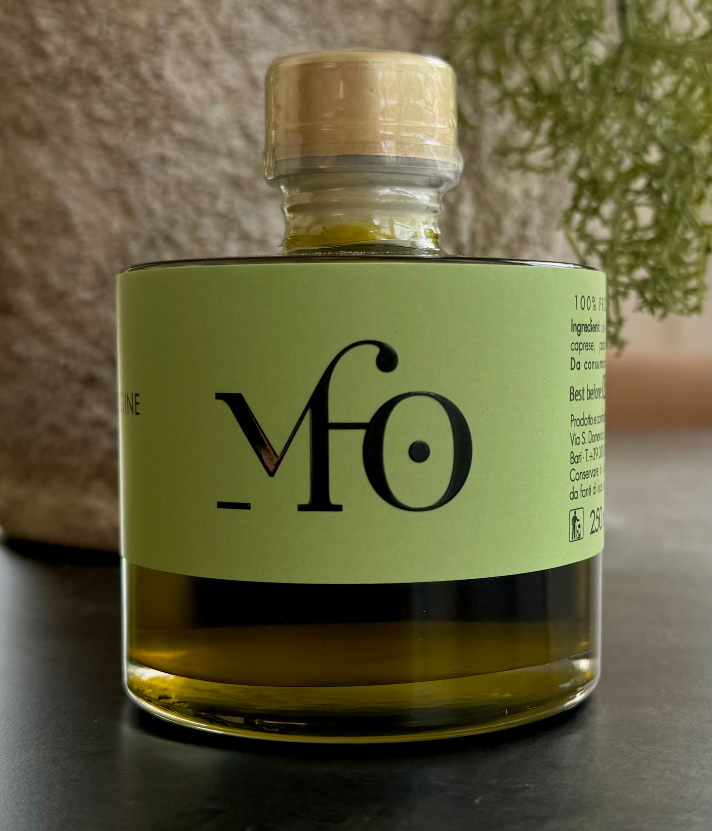 Basil-Infused extra virgin olive oil