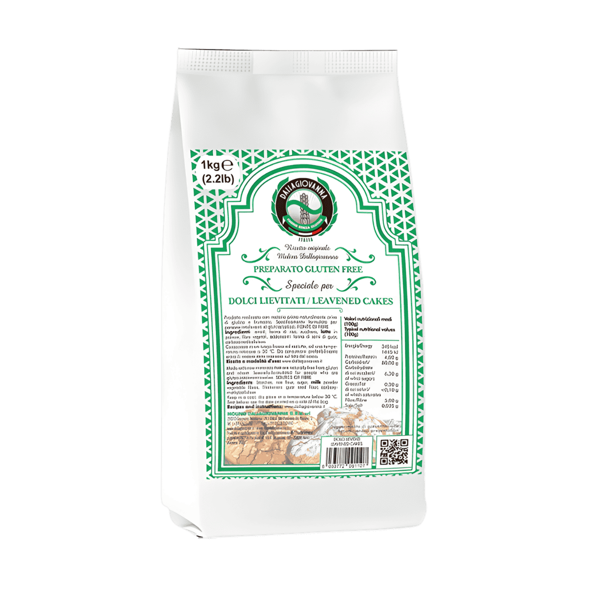 Dallagiovanna Gluten-Free Grandi Lievitati & Pastries Mix (1kg/2.2lbs)