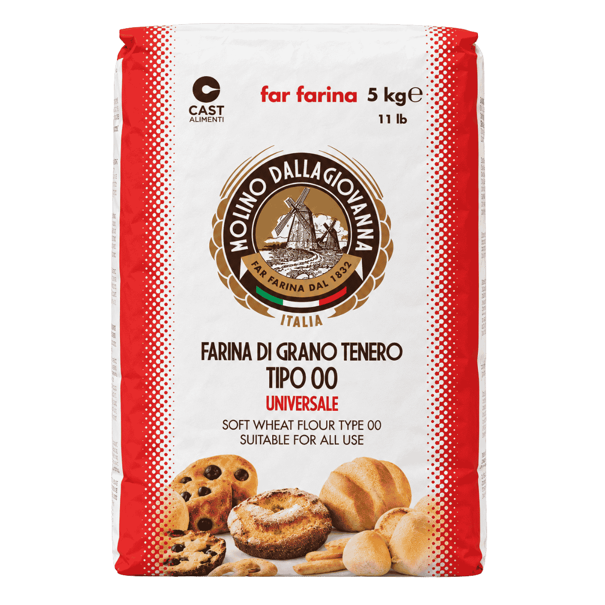 Dallagiovanna Universale Tipo 00 All-Purpose Flour (5kg/11lbs)