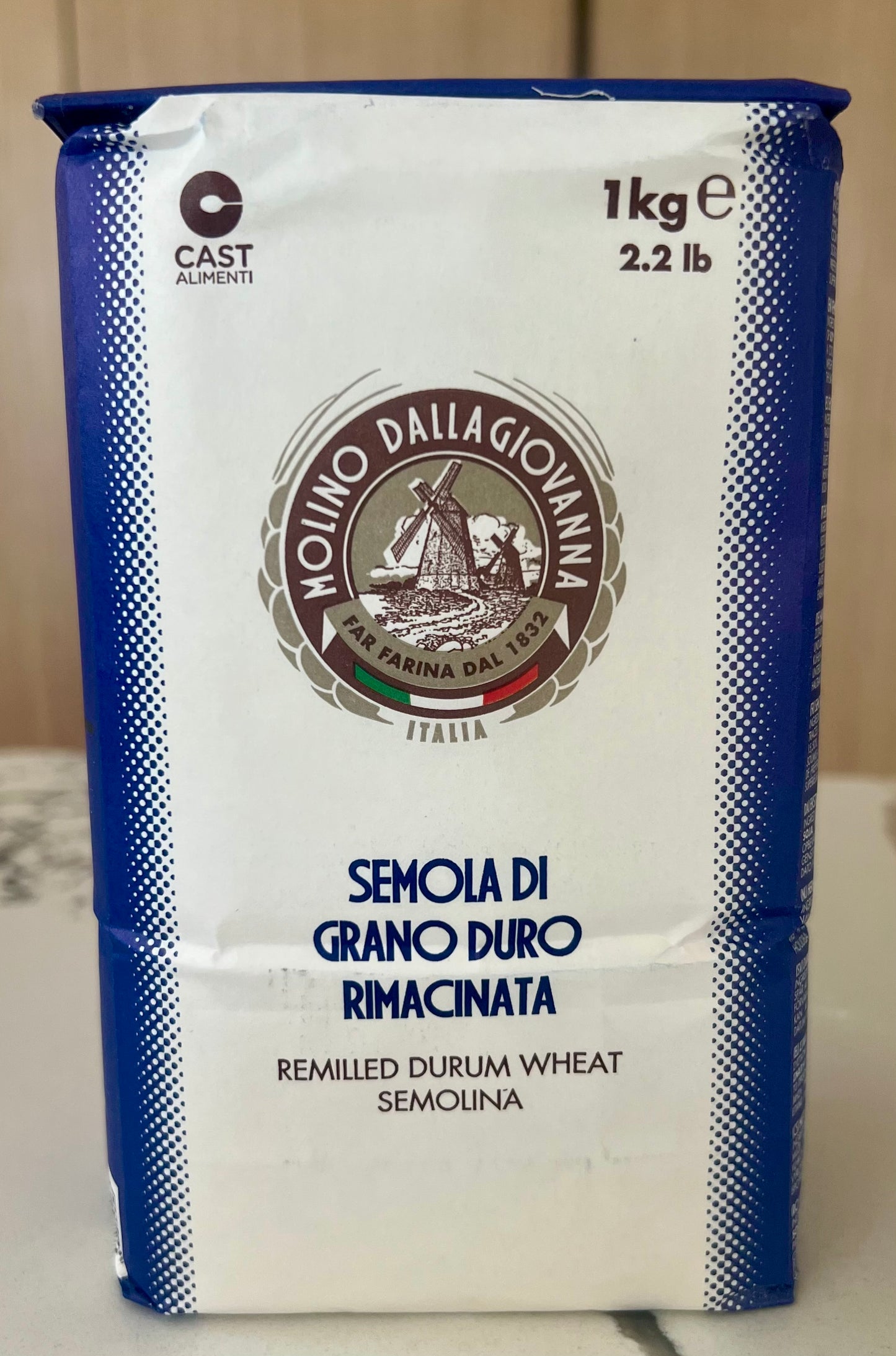 Dallagiovanna Remilled Durum Wheat Semolina (1kg/2.2lbs)