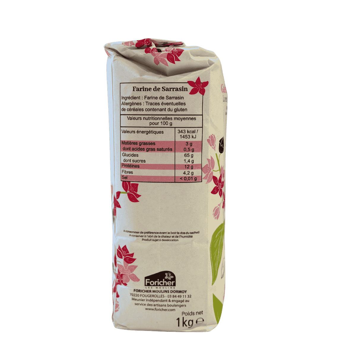 Foricher Buckwheat Flour (Farine de Sarrasin) – 100% French - 1 kg/2.2lbs