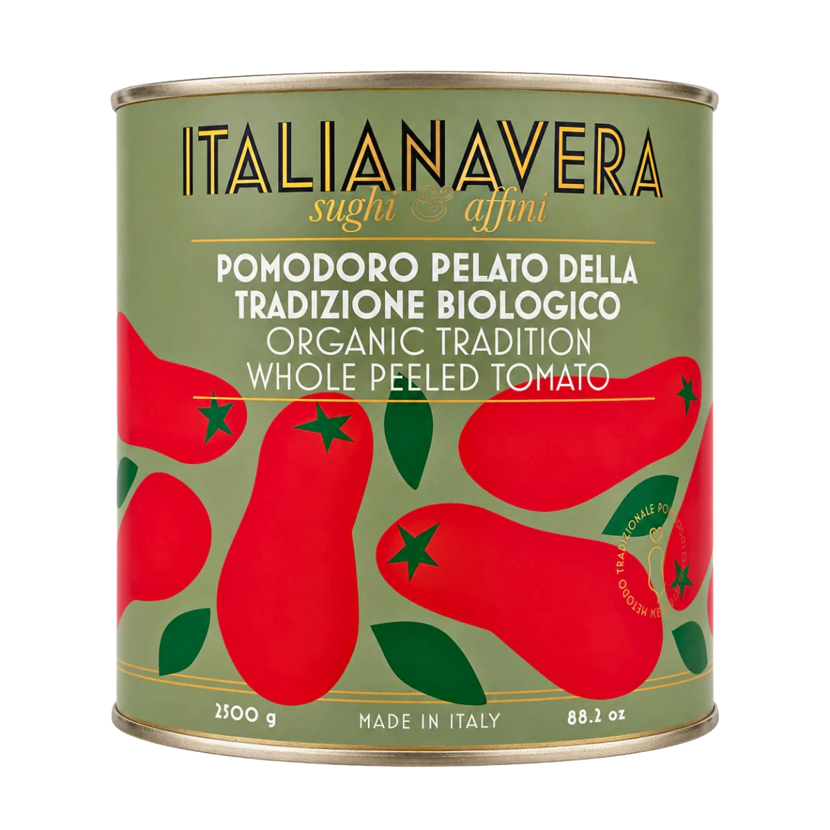 Italianavera Organic Whole Peeled Tomatoes, 2.5 kg can — front packaging