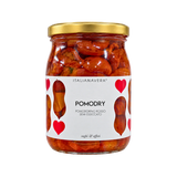 Italianavera Pomodry semi-dried red cherry tomatoes, 520 g glass jar — front packaging