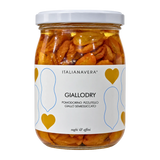 Italianavera Giallodry semi-dried yellow cherry tomatoes, 520 g glass jar — front product packaging
