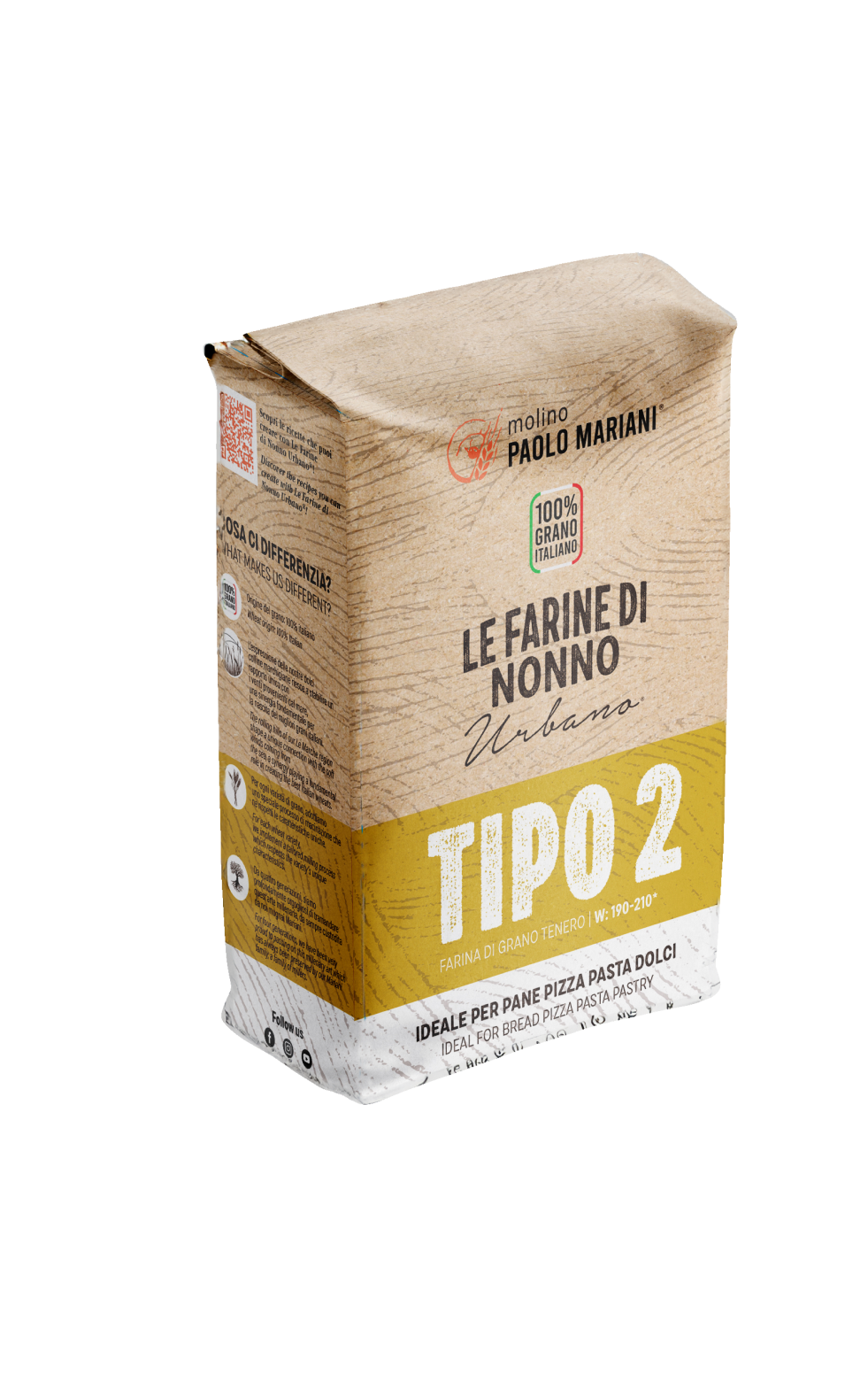 Molino Paolo Mariani Tipo 2 Flour (1kg / 2.2lbs) – for Bread, Pizza & Desserts