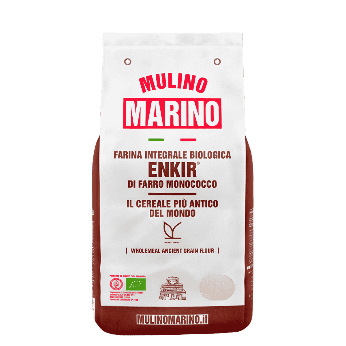 Mulino Marino Organic Enkir Wholemeal Stoneground Flour (1kg/2.2lbs)