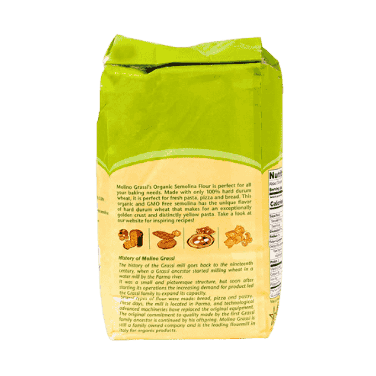 Molino Grassi Organic Durum Wheat Semolina – Italian Semolina for Pasta, Bread & Pizza (2.2 lb)